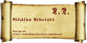 Mihálka Nikolett névjegykártya