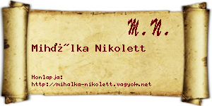 Mihálka Nikolett névjegykártya