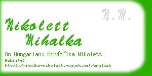 nikolett mihalka business card